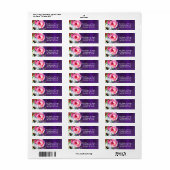 Floral Paars Birthday Waterverf Etiket (Full Sheet)