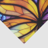 Floral Paars Blauw Geel Glas in lood Ontkoppeling Tissuepapier (Detail)