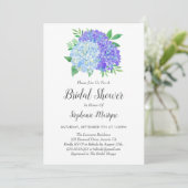 Floral Paars Blue Hydrangea Bouquet Vrijgezellenfe Kaart (Staand voorkant)
