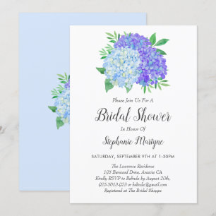 Floral Paars Blue Hydrangea Bouquet Vrijgezellenfe Kaart