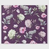 Floral Paars Cadeaupapier (Vlak)