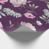 Floral Paars Cadeaupapier (Hoek)
