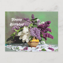 Floral Paars en White Lilacs Bouquet Birthday