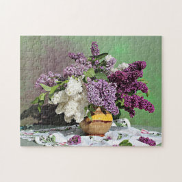 Floral Paars en White Lilacs Bouquet Foto Legpuzzel