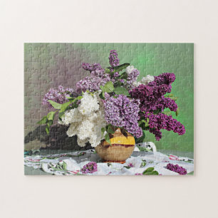 Floral Paars en White Lilacs Bouquet Foto Legpuzzel