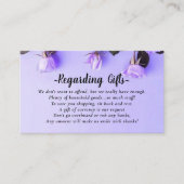 Floral Paars Honeymoon Fund vrijgezellenfeest brui Informatiekaartje (Voorkant)