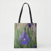 Floral Paars Iris botanisch fotografisch Tote Bag (Voorkant)