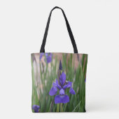 Floral Paars Iris botanisch fotografisch Tote Bag (Achterkant)