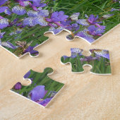 Floral Paars Iris Garden Legpuzzel (Zijkant)