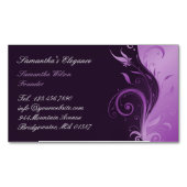 Floral Paars Magnetisch Visitekaartje (Voorkant)