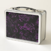 Floral Paars Metal Lunch Box (Achterkant)