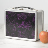 Floral Paars Metal Lunch Box (In situ)
