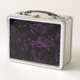 Floral Paars Metal Lunch Box
