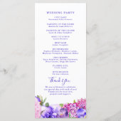 Floral Paars Paisley Chic Modern Boho Wedding Programmakaart (Achterkant)