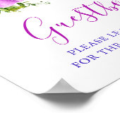 Floral Paars Paisley Wedding Guestbook Poster (Hoek)