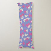 Floral Paars Pattern Body Cushion Lichaamskussen (Voorkant Verticaal)