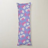 Floral Paars Pattern Body Cushion Lichaamskussen (Achterkant (Verticaal))
