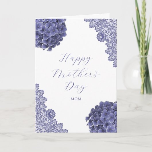Floral Paars Photo Happy Moederdag Kaart (Voorkant)