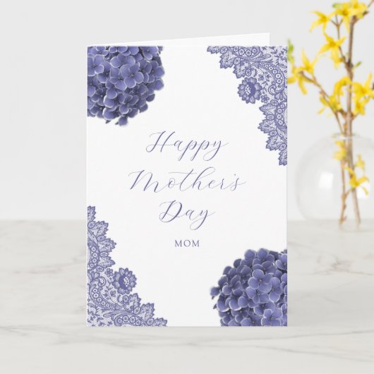Floral Paars Photo Happy Moederdag Kaart (Gele Bloem)
