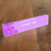 Floral Paars Roze Aangepaste naam Cute Girly Moder Naambordje (Zijkant)