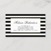 Floral Paars Ultra Violet Gold Lijst gestript Visitekaartje (Achterkant)