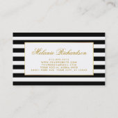 Floral Paars Ultra Violet Gold Striped Visitekaartje (Achterkant)