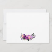 Floral Paars ultraviolet goud sparen de datum Save The Date (Achterkant)