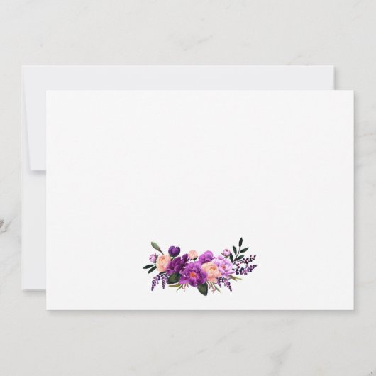 Floral Paars ultraviolet goud sparen de datum Save The Date (Achterkant)