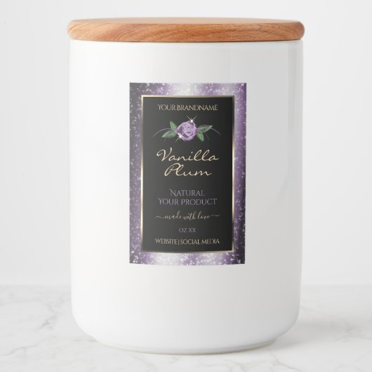 Floral Paars zwarte etiketten van producten Zacht  (Voorkant)