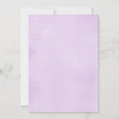 Floral paarse baby shower sprinkhaan kaart (Achterkant)