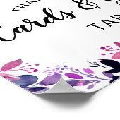 Floral Paarse bruiloft en cadeautenteken Poster (Hoek)