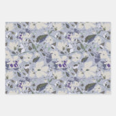 Floral Paarse Clematis Patronen Decoupage Gift Inpakpapier Vel (Voorkant)