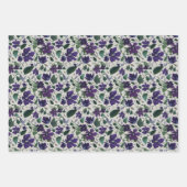 Floral Paarse Clematis Trio Decoupage Gift Inpakpapier Vel (Voorkant 3)