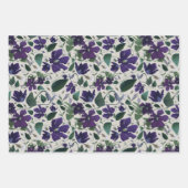 Floral Paarse Clematis Trio Decoupage Gift Inpakpapier Vel (Voorkant 2)