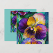 Floral-Paarse en goudpansie (Voorkant / Achterkant)