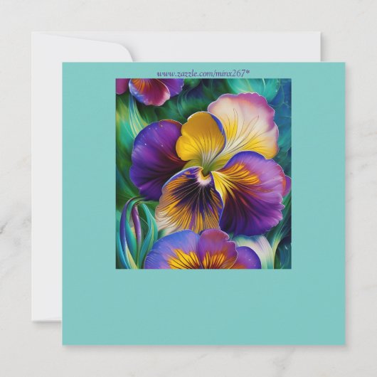 Floral-Paarse en goudpansie (Achterkant)