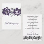 floral paarse Gift register Kaarten (Voorkant / Achterkant)