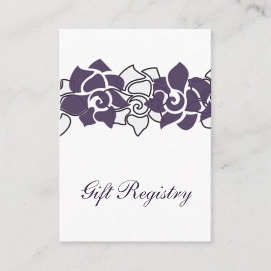 floral paarse Gift register Kaarten (Voorkant)
