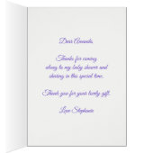 Floral Paarse Glitter Baby shower dank u (Binnen (Rechts))