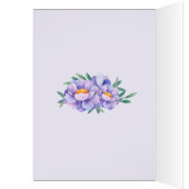 Floral Paarse Glitter Baby shower dank u (Binnen (Links))