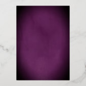 Floral Paarse Gouden Amethist Quinceanera Folie Uitnodiging (Achterkant)