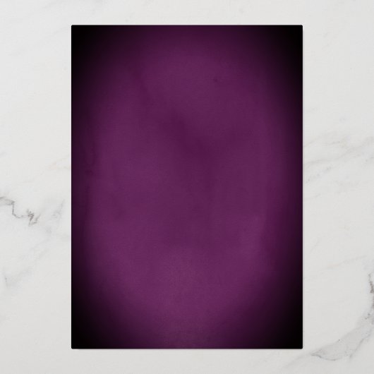 Floral Paarse Gouden Amethist Quinceanera Folie Uitnodiging (Achterkant)