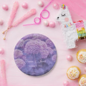 Floral Paarse Hydrangea Land Rustic Wedding Papieren Bordje (Feest)