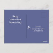 Floral Paarse Internationale Vrouwendag Briefkaart (Achterkant)