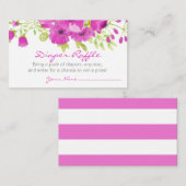 Floral Paarse luierkrabbel Informatiekaartje (Voorkant / Achterkant)