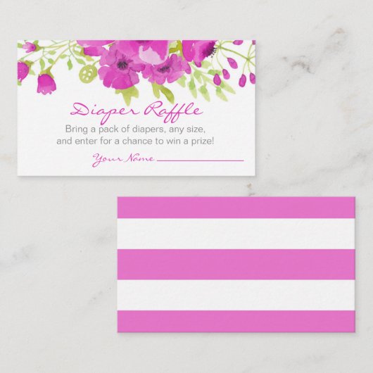 Floral Paarse luierkrabbel Informatiekaartje (Voorkant / Achterkant)