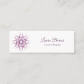 Floral paarse mandala. Tekst. Mini Visitekaartje (Voorkant)