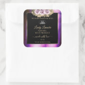 Floral Paarse marmer Black Product Labels toevoege (Tas)