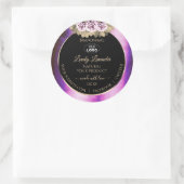 Floral Paarse marmer Black Product Labels toevoege (Tas)