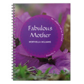 Floral Paarse MOEDERDAG Fabulous Moeder Notitieboek (Voorkant)
